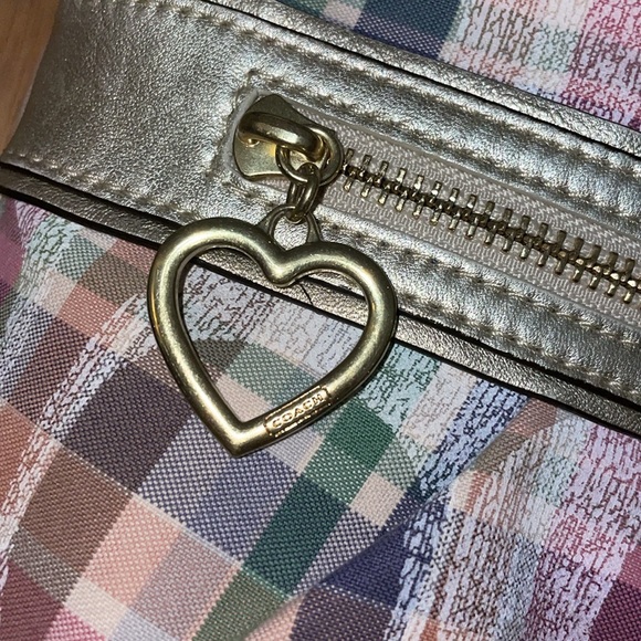 •COACH•POPPY DAISY MADRAS SIGNATURE "C" CANVAS SHOULDER/CROSSBODY BAG EUC - Picture 8 of 11